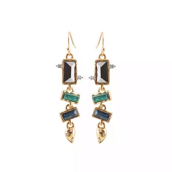 Alexis Bittar Molten Metal Multi Gemstone Malachite Dangling Earrings - Picture 10 of 15
